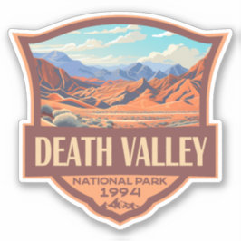 Death Valley Nationalpark Illustration Retro Aufkleber