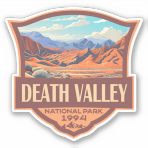 Death Valley Nationalpark Illustration Retro Aufkleber