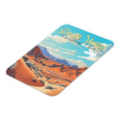 Death Valley Nationalpark Illustration Retro Magnet (Linke Seite)