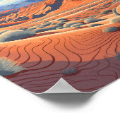 Death Valley Nationalpark Illustration Retro Poster (Ecke)