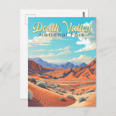 Death Valley Nationalpark Illustration Retro Postkarte (Vorne/Hinten)