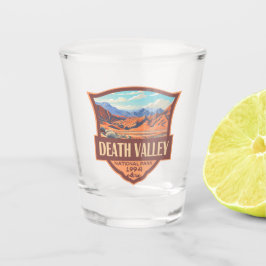 Death Valley Nationalpark Illustration Retro Schnapsglas