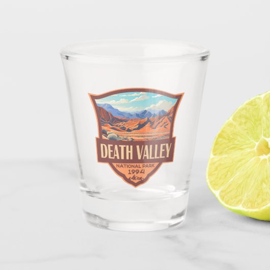 Death Valley Nationalpark Illustration Retro Schnapsglas (Vorderseite)