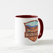 Death Valley Nationalpark Illustration Retro Tasse (VorderseiteRechts)