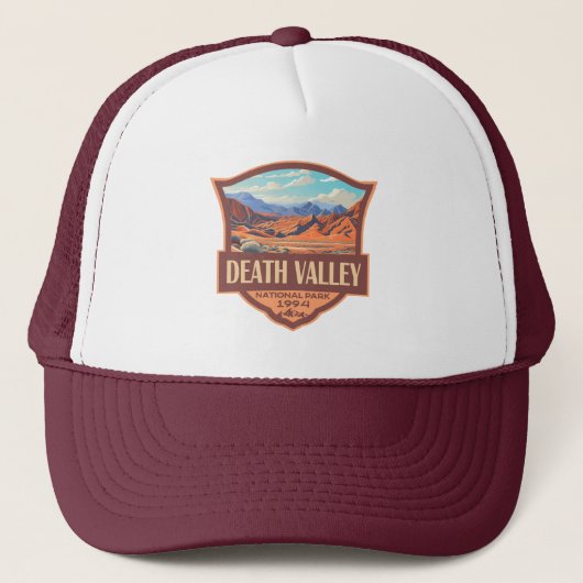 Death Valley Nationalpark Illustration Retro Truckerkappe (Vorderseite)