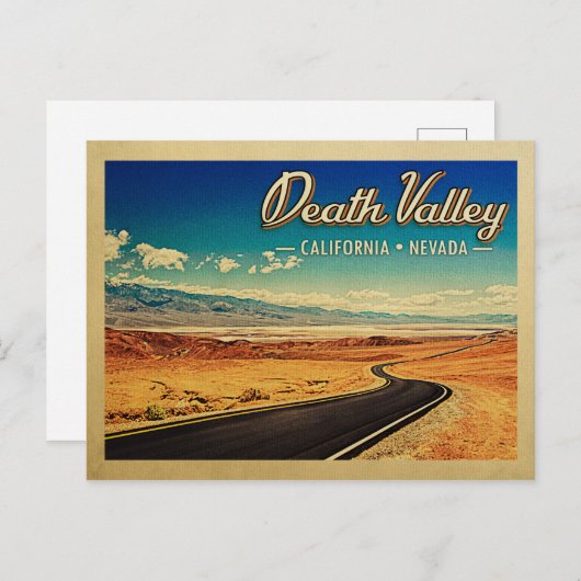 Death Valley Nationalpark Vintage Reise Postkarte (Vorne/Hinten)