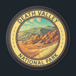 Death Valley Nationalpark Vintage Wandern neben de Magnet<br><div class="desc">Death Valley Vektorgrafik Design. Der Park ist bekannt für den Titus Canyon,  mit einer Geisterstadt und farbenfrohen Felsen,  und die Salinen des Badwater Becken,  Nordamerikas tiefsten Punkt.</div>