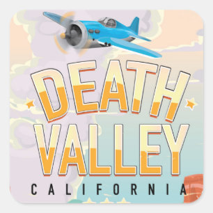 Death Valley USA Vintage-Reiseplakat Quadratischer Aufkleber