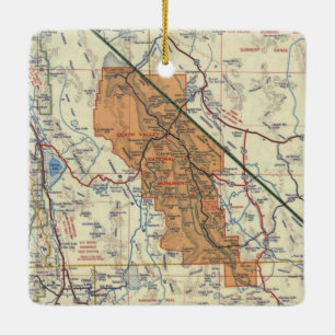 Death Valley Vintag Map Keramikornament
