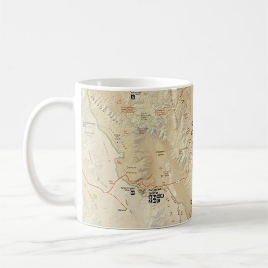 Death- Valleykarten-Tasse Kaffeetasse (Links)