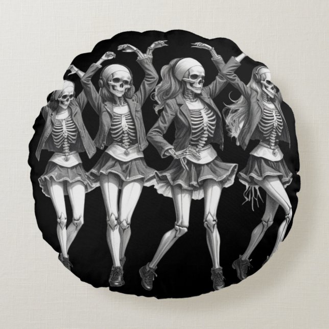 Death Women Dance Rundes Kissen (Vorderseite)
