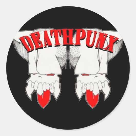 DEATHPUNX TM RUNDER AUFKLEBER (Vorderseite)