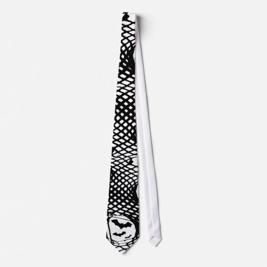 Deathrock Fishnets & Bats Neck Tie Krawatte (Vorderseite)