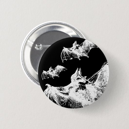 Deathrock Vampire Bats Button (Vorne & Hinten)