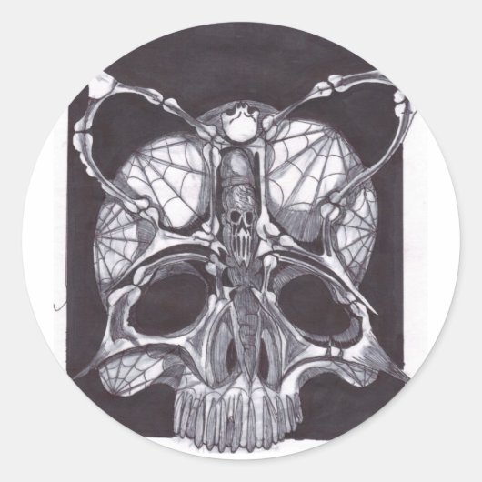 Deathshead Schädel Runder Aufkleber (Vorderseite)