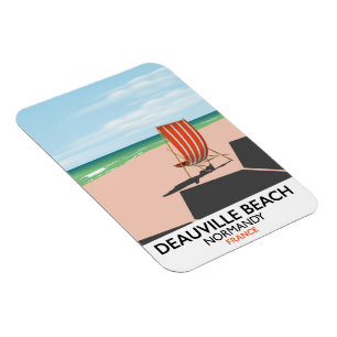 Deauville Beach france Seaside Poster. Magnet