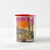 Deauville Beach france Seaside Poster. Zweifarbige Tasse (Mittel)