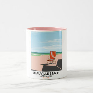 Deauville Strand Frankreich Meer Poster. Zweifarbige Tasse
