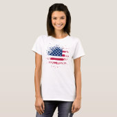 Débardeur Femme Blanc Basic USA Flag T-Shirt (Vorne ganz)