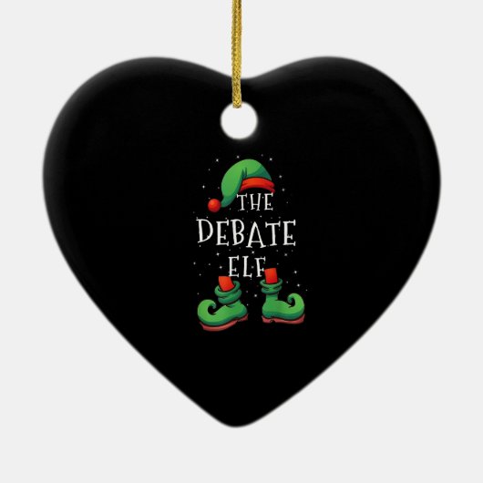 Debatte Elf Funny Matching Familie Weihnachten Paj Keramik Ornament (Hinten)