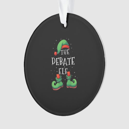 Debatte Elf Funny Matching Familie Weihnachten Paj Ornament (Vorderseite)