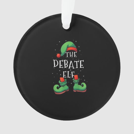 Debatte Elf Funny Matching Familie Weihnachten Paj Ornament (Vorderseite)