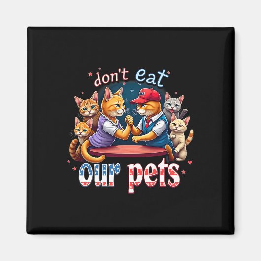 Debatten über das Essen der Hunde Katze Essen Sie Magnet (Vorne)