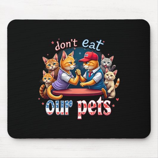 Debatten über das Essen der Hunde Katze Essen Sie  Mousepad (Vorne)