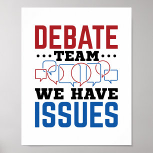Debattierteam wir haben Fragen lustige Debattierer Poster