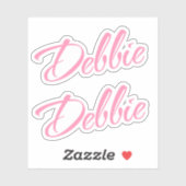 Debbie Decorative Name in Pink x2 Aufkleber (Blatt)