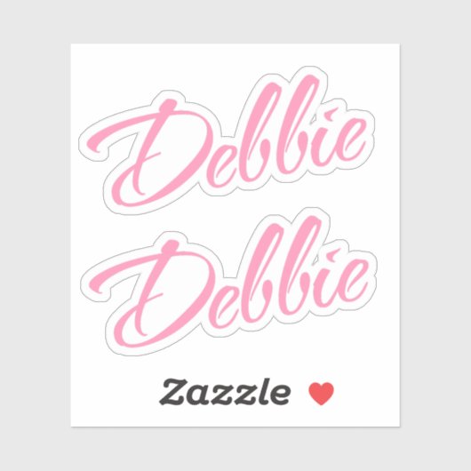 Debbie Decorative Name in Pink x2 Aufkleber (Blatt)