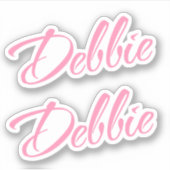 Debbie Decorative Name in Pink x2 Aufkleber (Vorderseite)