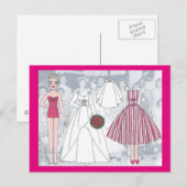 Debbie, eine junge Bride von 1958 Paper Doll Postc Postkarte (Vorne/Hinten)