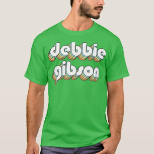 Debbie Gibson Retro Rainbow Typografie Faded Style T-Shirt