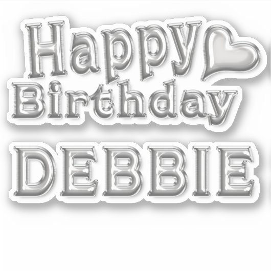 Debbie Happy Birthday silver Aufkleber Sticker (Vorderseite)