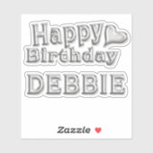 Debbie Happy Birthday silver Aufkleber Sticker (Blatt)