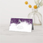 Debbie U-W Marble Glitzer Wedding Plum Slvr ID644 Platzkarte (Rückseite)