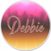 Debbie Vorname Name golden pink Aufkleber Sticker (Vorderseite)
