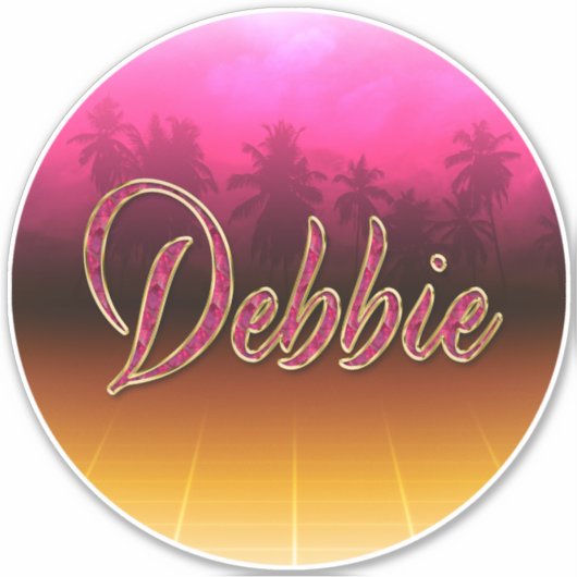 Debbie Vorname Name golden pink Aufkleber Sticker (Vorderseite)