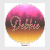 Debbie Vorname Name golden pink Aufkleber Sticker (Blatt)
