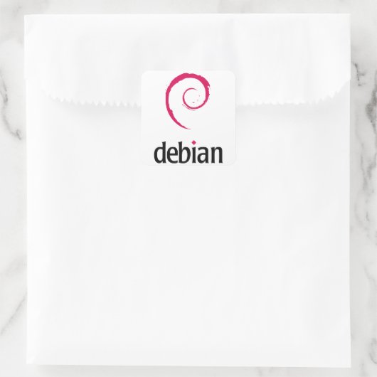 Debian Quadratischer Aufkleber (Tasche)
