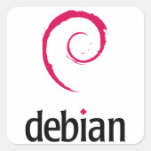 Debian Quadratischer Aufkleber (Vorderseite)