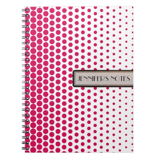 Debian Red Polka Dot Elegant Modern White Notizblock (Vorderseite)
