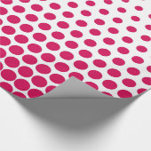 Debian Red Polka Dot Modern White Geschenkpapier (Ecke)