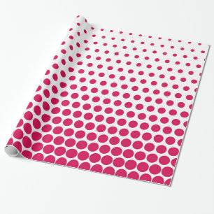 Debian Red Polka Dot Modern White Geschenkpapier