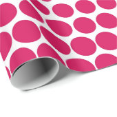 Debian Red Polka Dot Modern White Geschenkpapier (Rolleneckpunkt)
