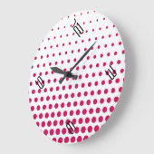 Debian Red Polka Dot Modern White Große Wanduhr (Winkel)