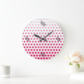 Debian Red Polka Dot Modern White Große Wanduhr (Zuhause)