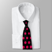 Debian Red Polka Dots Modern Black Krawatte (Gebunden)