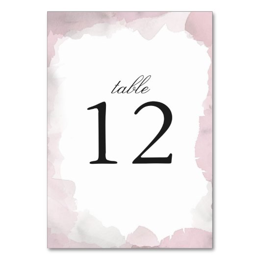 Debonair Blush Pink Hochzeit Tischnummer (Vorderseite)